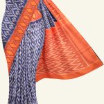 Blue and Red Ikat Cotton Saree K0183163328 5 Saree