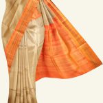 Golden Beige and Orange Pattur Silk Cotton Saree K0169081406 5 Saree