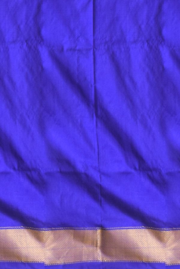 Light Blue and Dark Blue Ikat Silk Saree J0351030602 2 Blouse