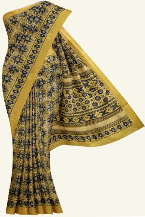 Light Mustard Green Modern Silk Cotton Saree K0208021203 5 Saree